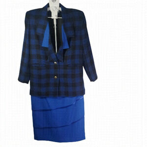 𝅺women's Simon Chang 2 Piece Outfit Blazer & Skirt